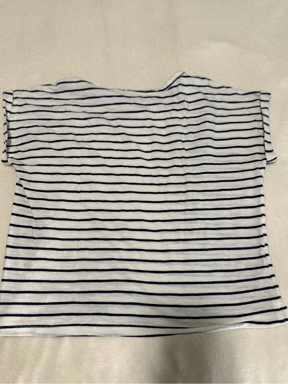 Carter's White & Navy Striped Tee with Lemon Patch